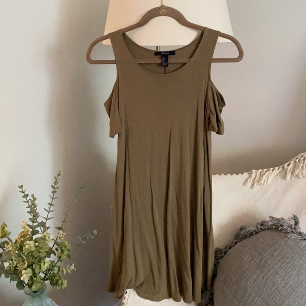 Olive Off-the-Shoulder Dress